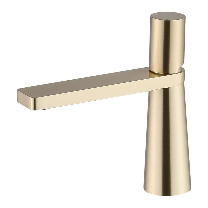 Mitigeur Lavabo Conique Laiton Bec Plat, Modèle Haut ou Court, 5 Finitions
