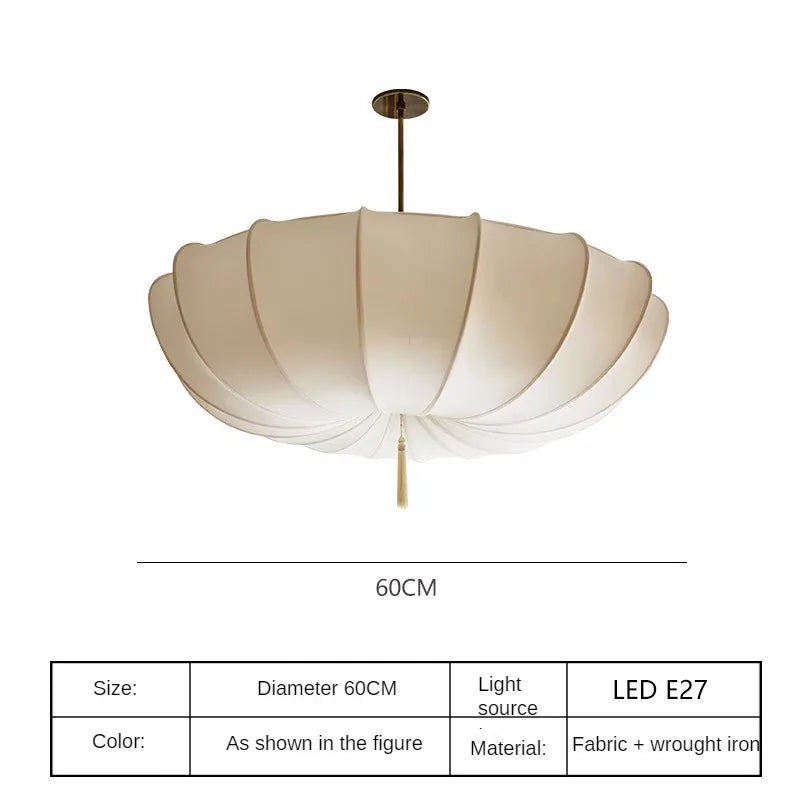 Suspension Cuisine en Tissu Crème Wabi-Sabi, Ø 40, 50, 60 ou 80 cm