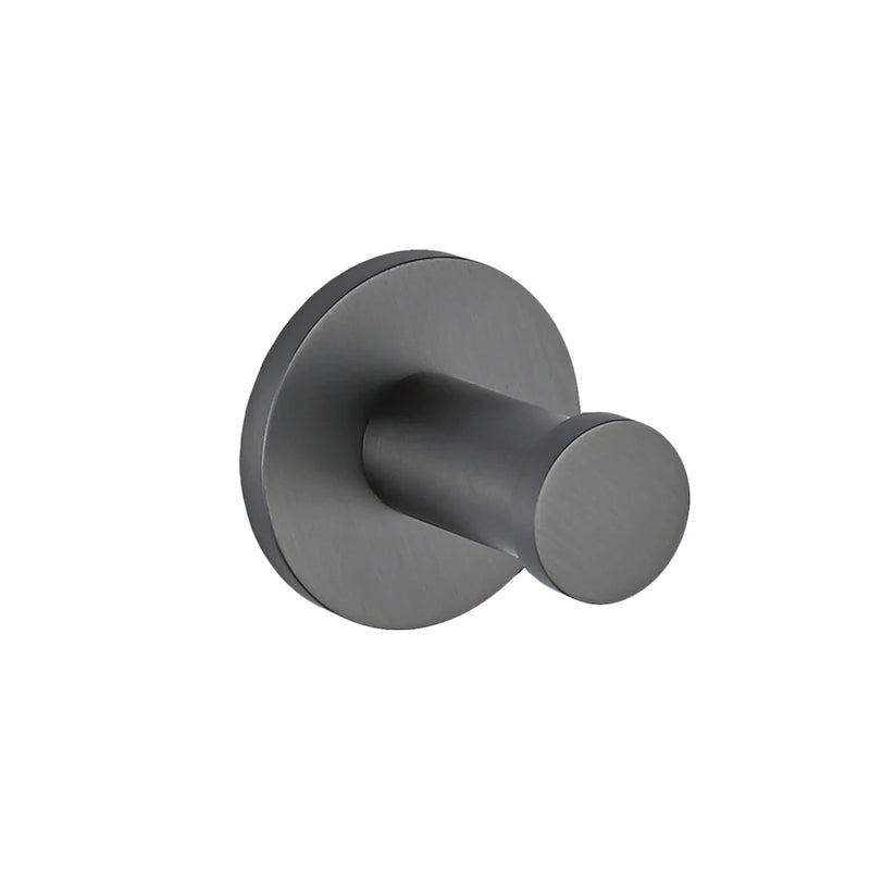 Patère Murale Ronde en Laiton, Chromé, Noir, Gris Anthracite ou Nickel Brossé
