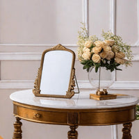 Miroir Baroque Doré Arqué à Poser, Style Vintage Français 24,5 x 30 cm