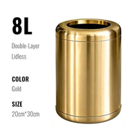 Poubelle de Salle de Bain Luxe Inox Double Couche 8 ou 10 Litres