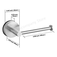 Porte-Papier Toilette à Ventouse Inox Noir Mat ou Nickel Brossé, Sans Perçage