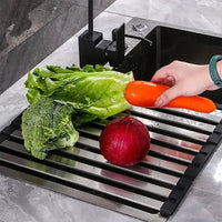Égouttoir à Vaisselle Pliable Télescopique Inox 45-50 cm