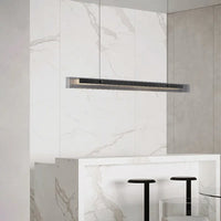 Suspension Cuisine Linéaire LED Verre Cannelé, 3 Finitions, 100 à 140 cm