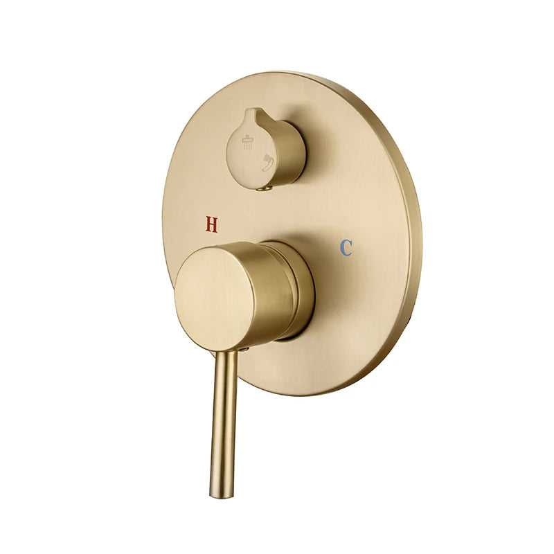 Douche Encastrable Dorée Pluie avec Robinet de Baignoire