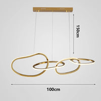Suspension Cuisine LED Anneaux Entrelacés, 80 à 180 cm