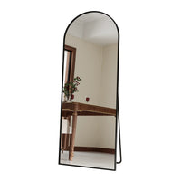 Miroir sur Pied XXL Noir ou Doré Verre Trempé