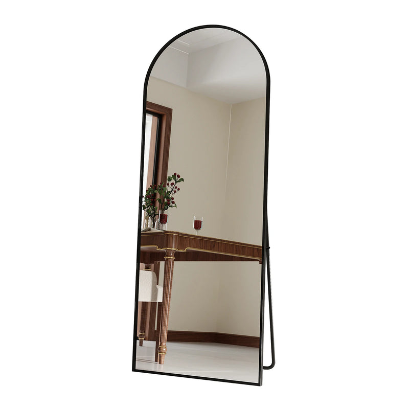 Miroir sur Pied XXL Noir ou Doré Verre Trempé