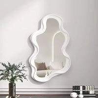 Miroir de Table Forme Nuage Organique, Cadre Ondulé, 40 x 24,5 cm