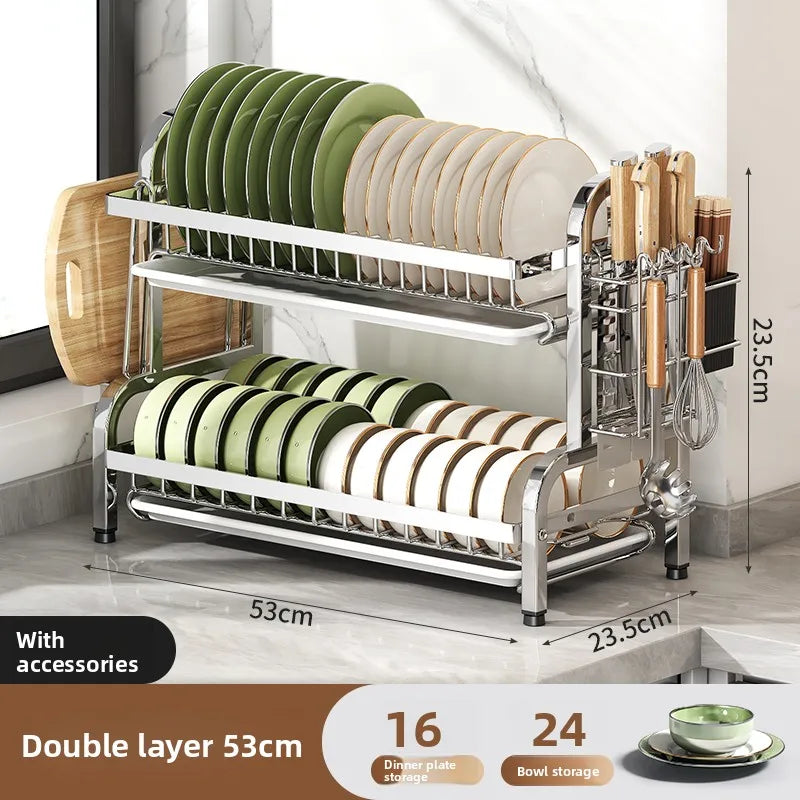 Égouttoir à Vaisselle Inox 2 ou 3 Niveaux, 33 à 53 cm