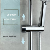 Barre de Douche Réglable Inox 64 cm, Ronde ou Carrée, 6 Finitions