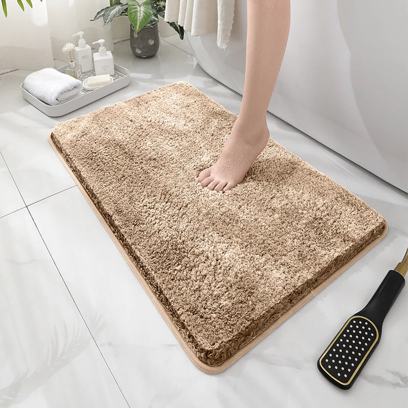 Tapis de Bain Peluche Épais Antidérapant, 13 Coloris, 2 Tailles