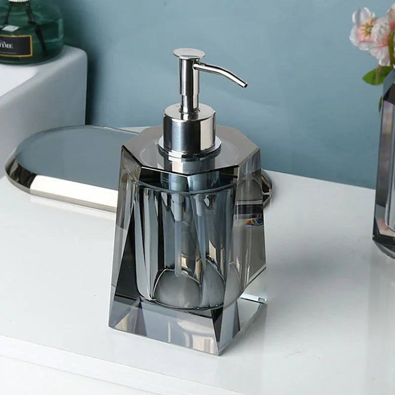 Accessoires Salle de Bain en Verre Cristal à la Pièce, 19 Articles