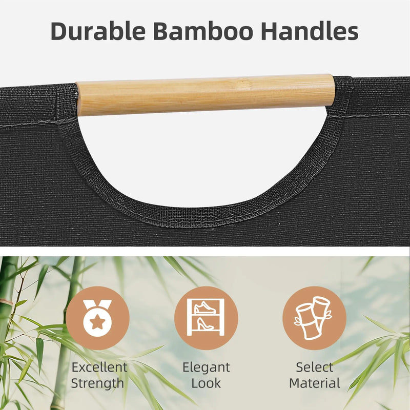 Panier à Linge Pliable en Lin avec Poignées 3 Tailles