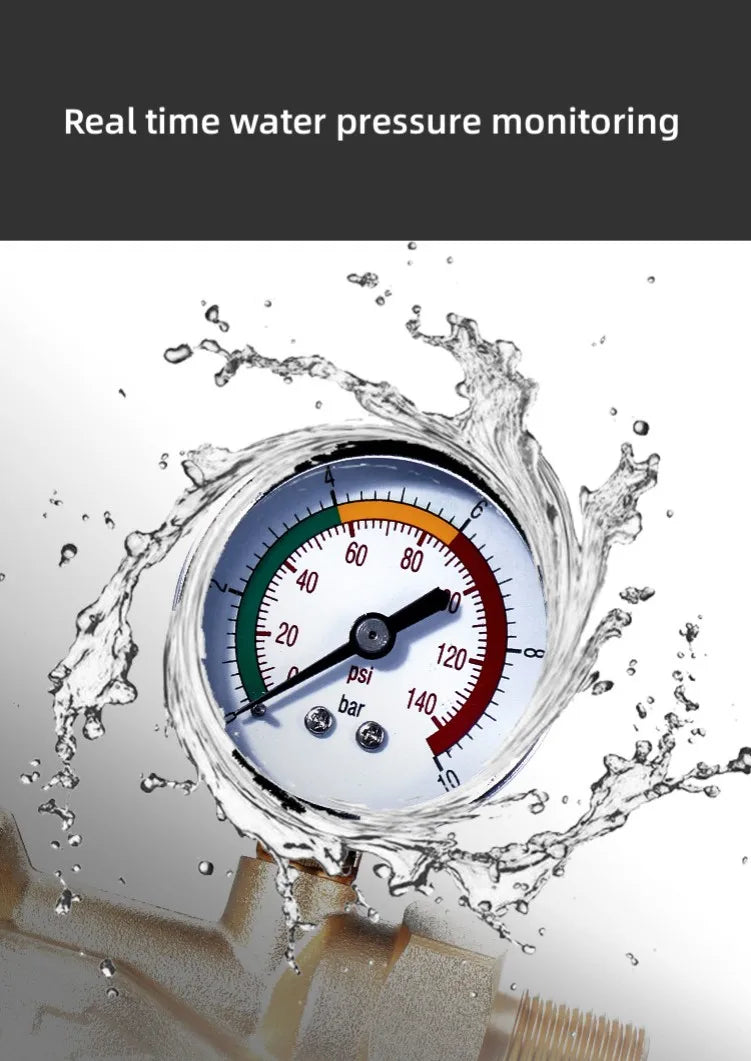 Préfiltre d'Eau Maison à Rétrolavage, avec ou sans Manomètre, DN15 ou DN20