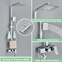 Colonne de Douche Pluie avec Mitigeur et Bec de Baignoire, 19 Modèles