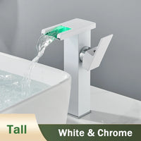 Mitigeur Lavabo Cascade LED Couleur Changeante