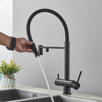 Mitigeur Cuisine Eau Filtrée 3 Voies Double Bec, 11 Modèles