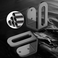 Range-Couvercle Mural Adhésif Noir en Acier au Carbone, Lot de 2 Supports