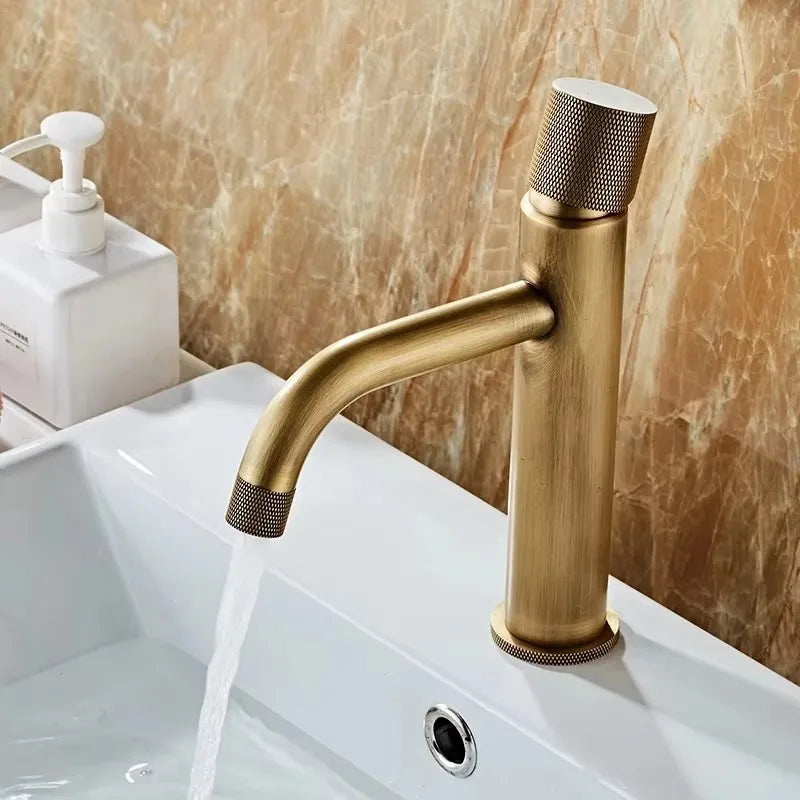 Mitigeur Lavabo Bronze Antique à Poser Laiton