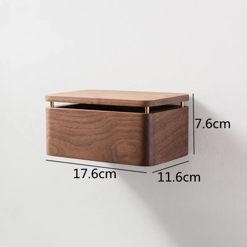 Porte-Papier Toilette et Boîte à Mouchoirs Murale en Bois, 4 Formats