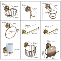 Ensemble d'Accessoires de Salle de Bain Bronze Antique