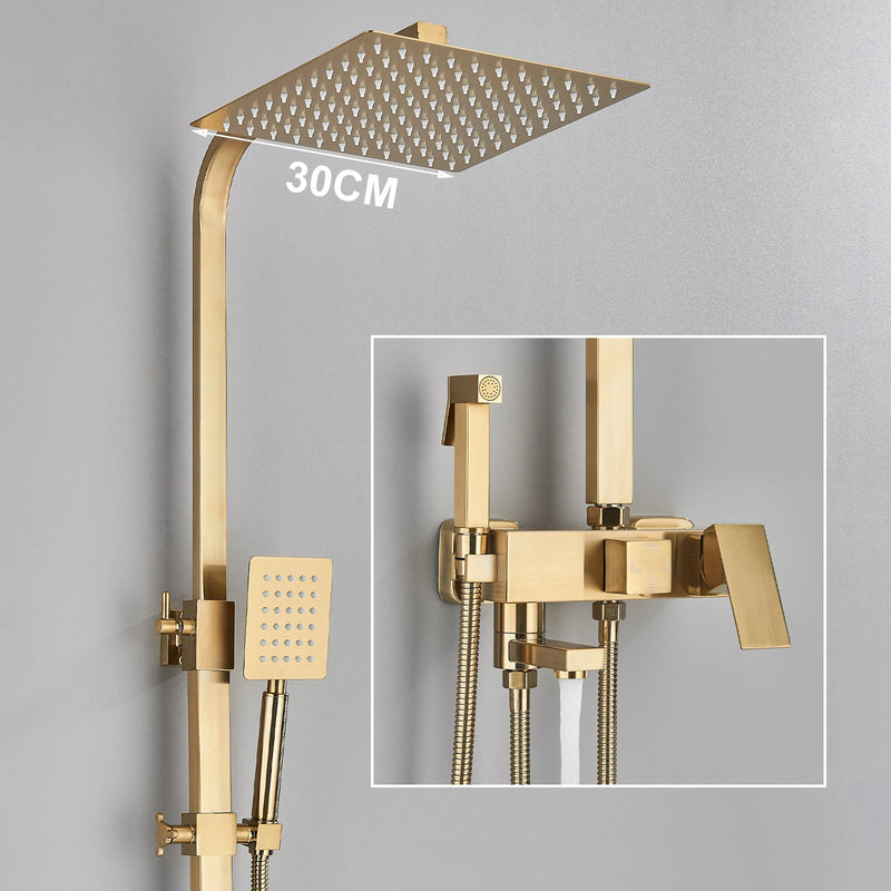Colonne de Douche Laiton Bain-Douche, Pommeau Pluie 20 à 30 cm