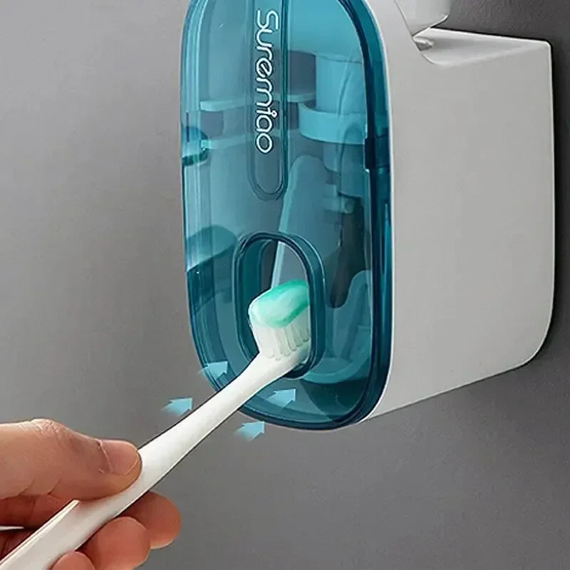 Distributeur de Dentifrice Mural Automatique Porte-Brosse, 1 ou 2 Pièces