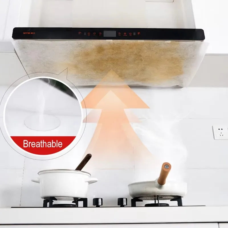 Feuilles Filtrantes de Hotte Aspirante Absorbant l'Huile, Lot de 12