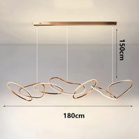 Suspension Cuisine LED Anneaux Entrelacés, 80 à 180 cm