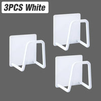 Porte-Éponge Adhésif Inox Noir, Blanc ou Argent, 1 à 5 Pièces, 5 x 5 cm