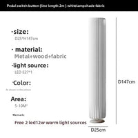 Suspension Cuisine ou Lampadaire Plissé Blanc en Tissu, 60 à 160 cm