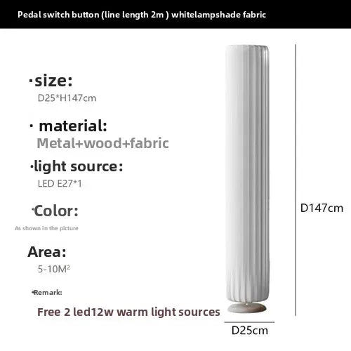 Suspension Cuisine ou Lampadaire Plissé Blanc en Tissu, 60 à 160 cm