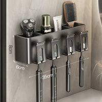Porte-Brosse à Dents Mural Sans Perçage avec Gobelets, 2 à 4 Places
