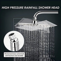 Pommeau de Douche Pluie Carré Inox 20 x 20 cm Ultra-Mince