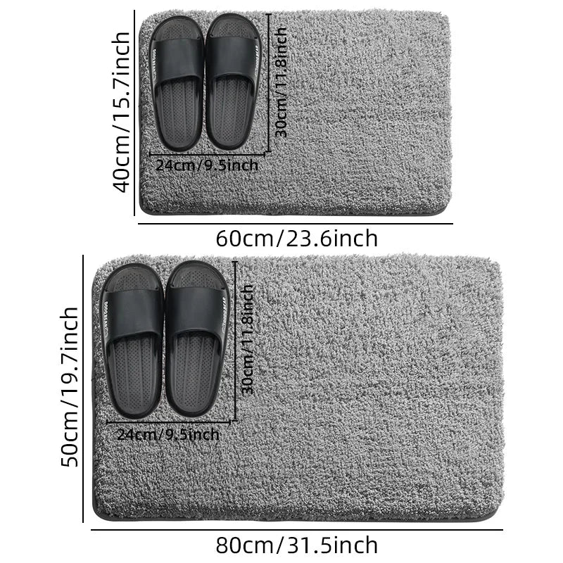 Tapis de Bain Peluche Épais Antidérapant, 13 Coloris, 2 Tailles