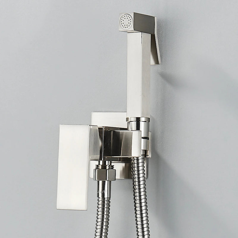 Douchette WC avec Mitigeur Encastré Eau Chaude et Froide, 5 Finitions