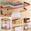 Accessoires Salle de Bain Or Rose Laiton à la Pièce, 13 Articles