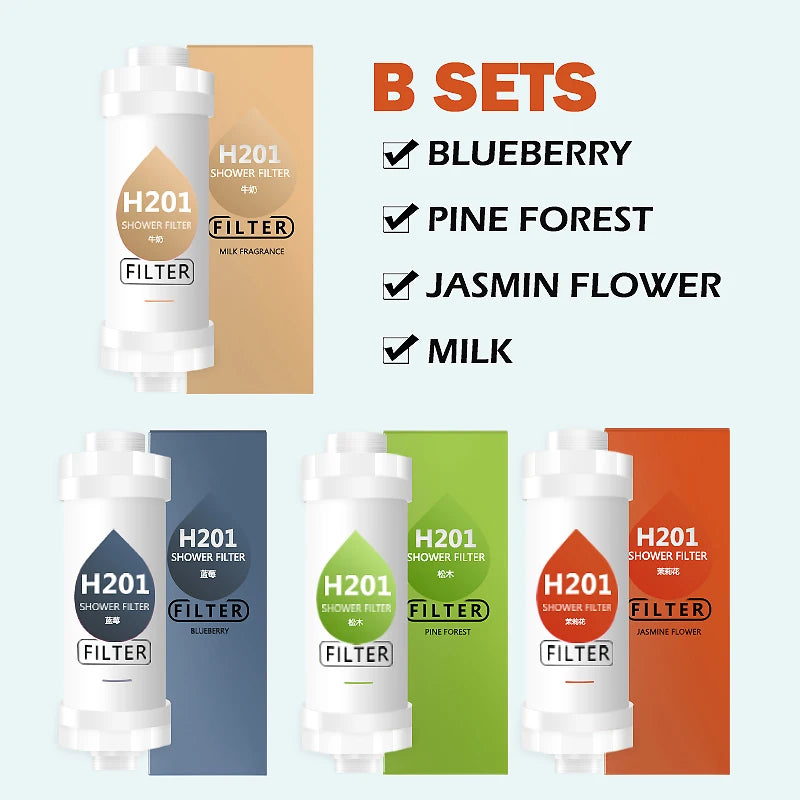 Filtre de Douche Parfumé Vitamine C, 14 Parfums ou Lot de 4