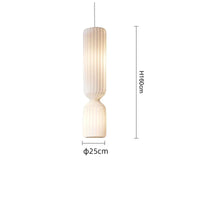 Suspension Cuisine ou Lampadaire Plissé Blanc en Tissu, 60 à 160 cm