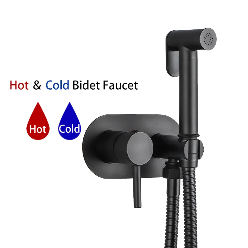 Douchette WC avec Mitigeur Laiton Noir Mat ou Chromé, 7 Modèles