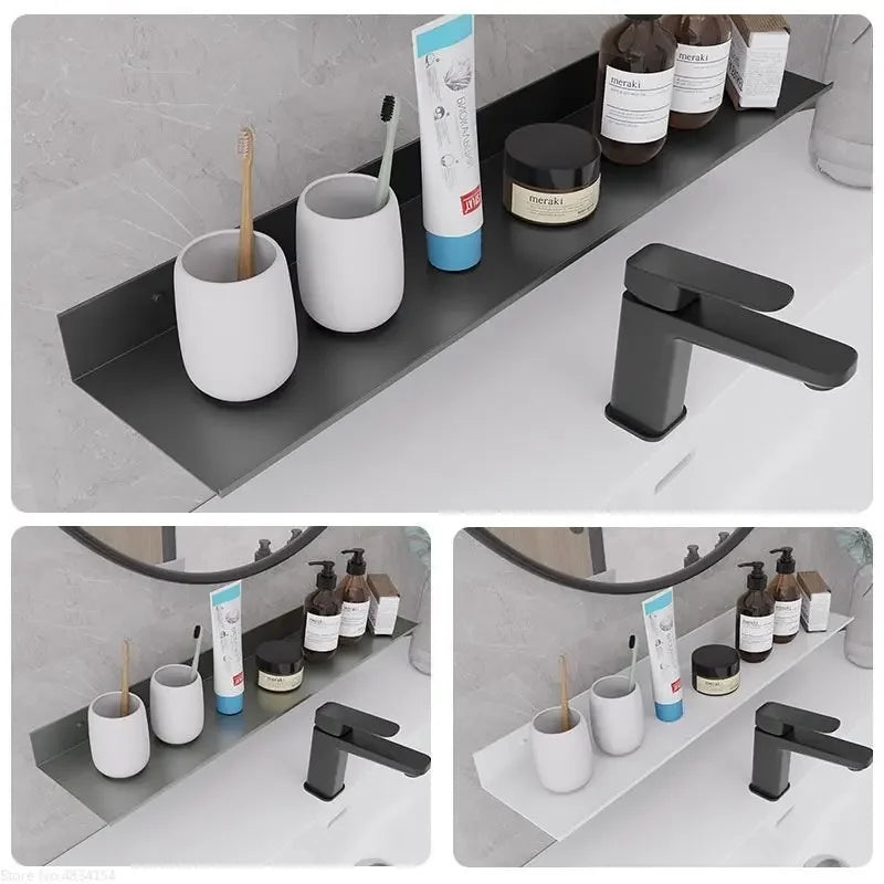 Étagère Salle de Bain Aluminium Sans Perçage Murale