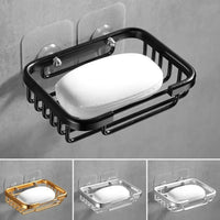Porte-Savon Mural Aluminium sans Perçage à Grille de Drainage 13 cm