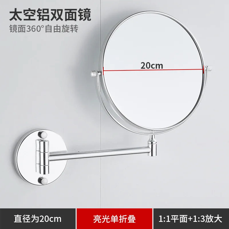 Miroir Grossissant Mural Double Face Sans Perçage 4 Finitions
