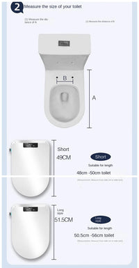 Abattant Japonais Intelligent en U, Version Courte 49 cm ou Longue 51,5 cm