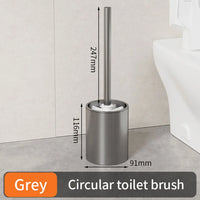 Brosse WC Ronde ou Carrée Aluminium, Gris Anthracite ou Noir