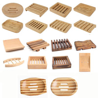 Porte-Savon en Bambou Naturel, 12 Modèles Ronds, Ovales ou Rectangulaires