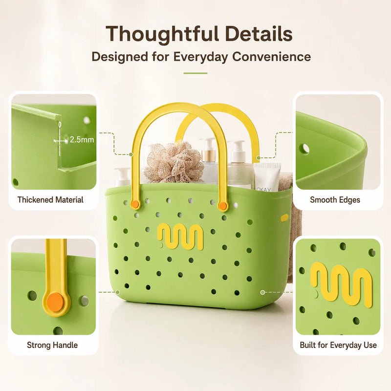 Panier de Douche Portable Trous Ronds 29,5 cm, Vert ou Jaune