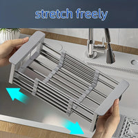 Égouttoir Inox Extensible pour Évier de 28 à 46,5 cm, Petit ou Grand Format
