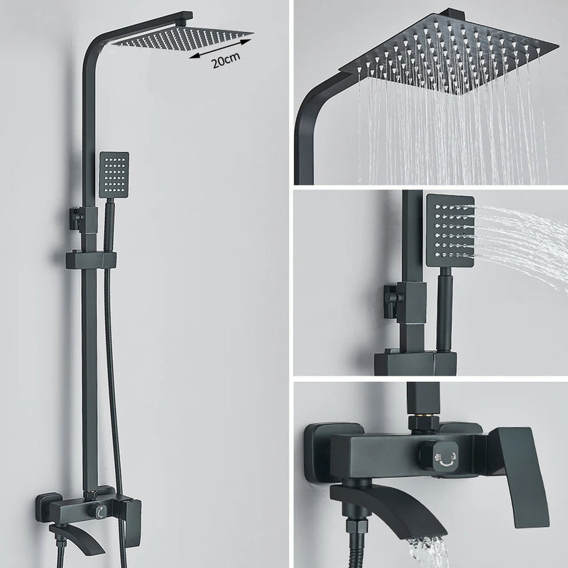 Mitigeur Douche Cascade 3 Voies Bec Pivotant